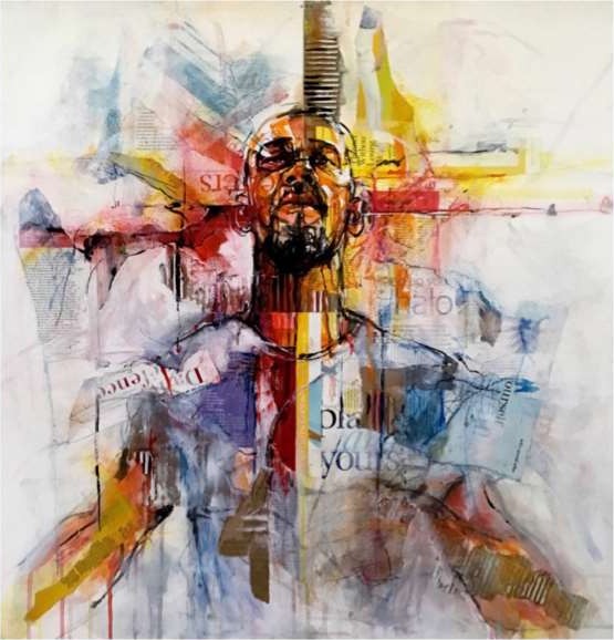 Here I Am — Mixed media on canvas by Chris Lary