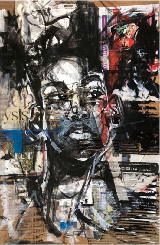Defiant — Mixed media on board by Chris Lary