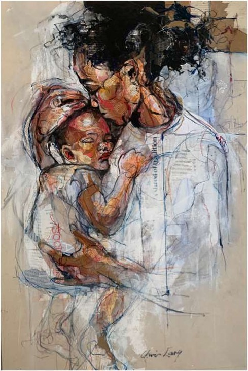 Heartbeat — Mixed media on canvas by Chris Lary