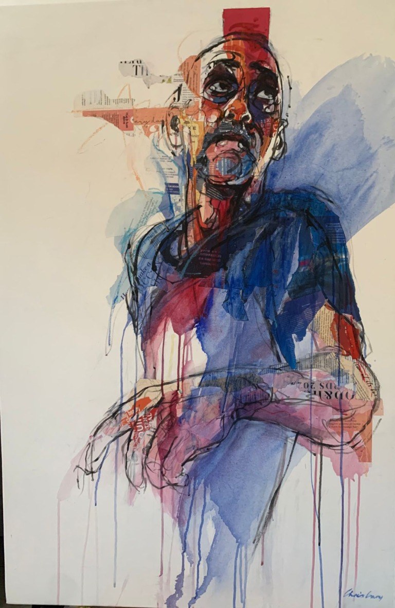 Bleeding Heart — mixed media on canvas by Chris Lary